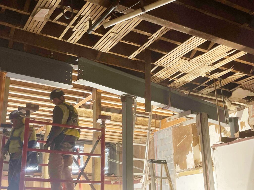 interior construction on 92 W Wash