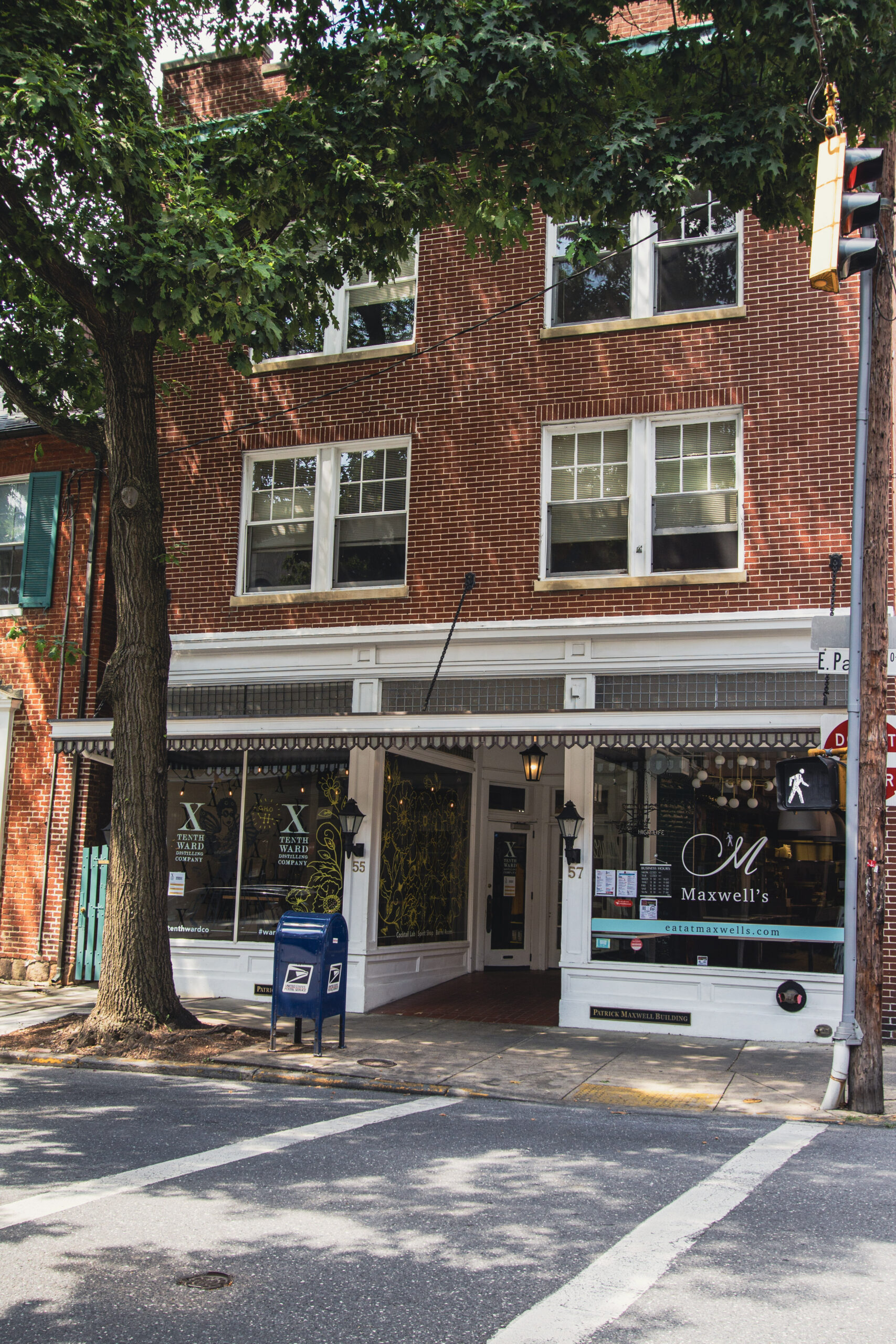 Exterior of the Patrick Maxwell Building on a downtown corner in Frederick, Maryland